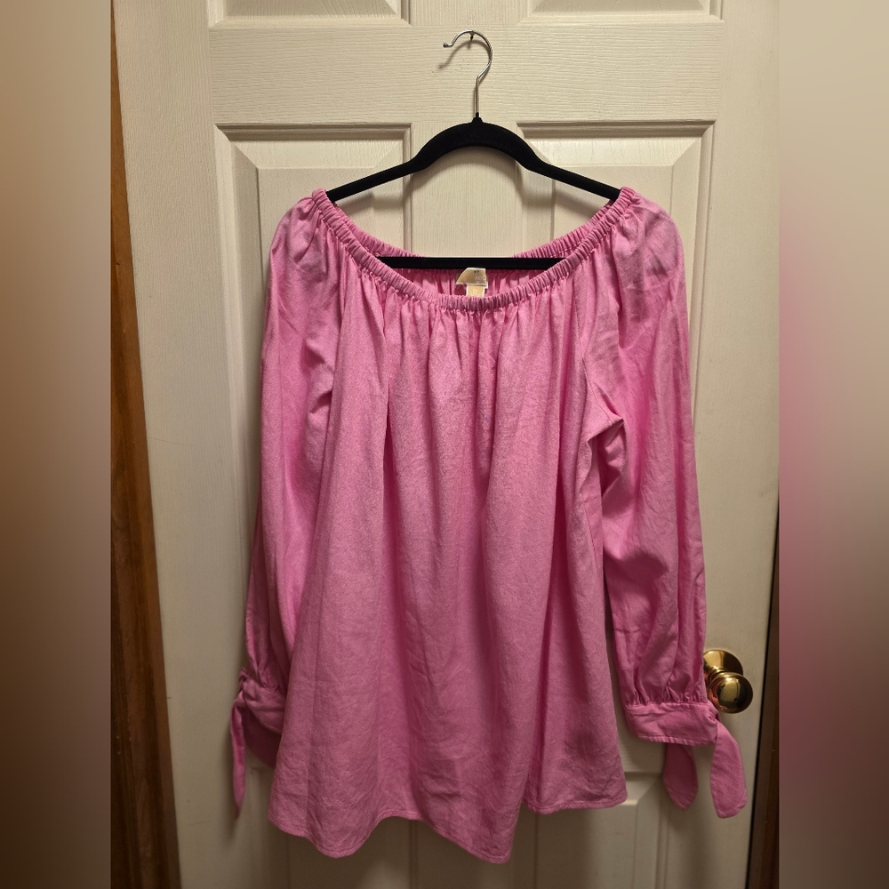 Michael Kors Pink Off-Shoulder Blouse Size 0X New Without Tags - Picture 3 of 9